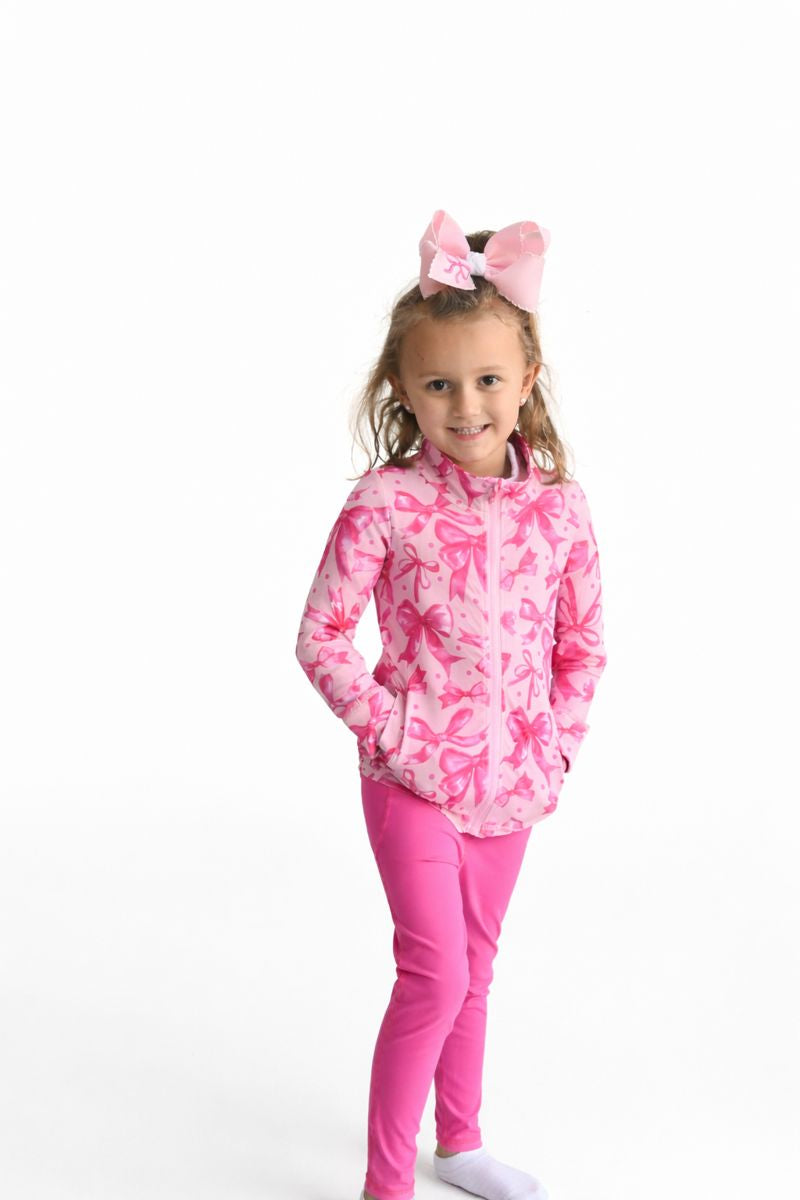 Fuchsia Coquette Athletic Girls Set