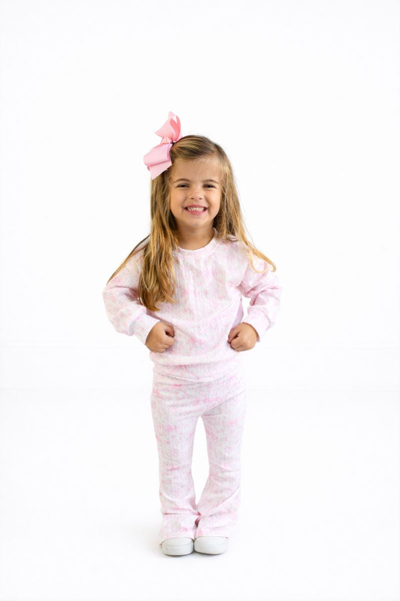 Coquette bow printed two piece set.