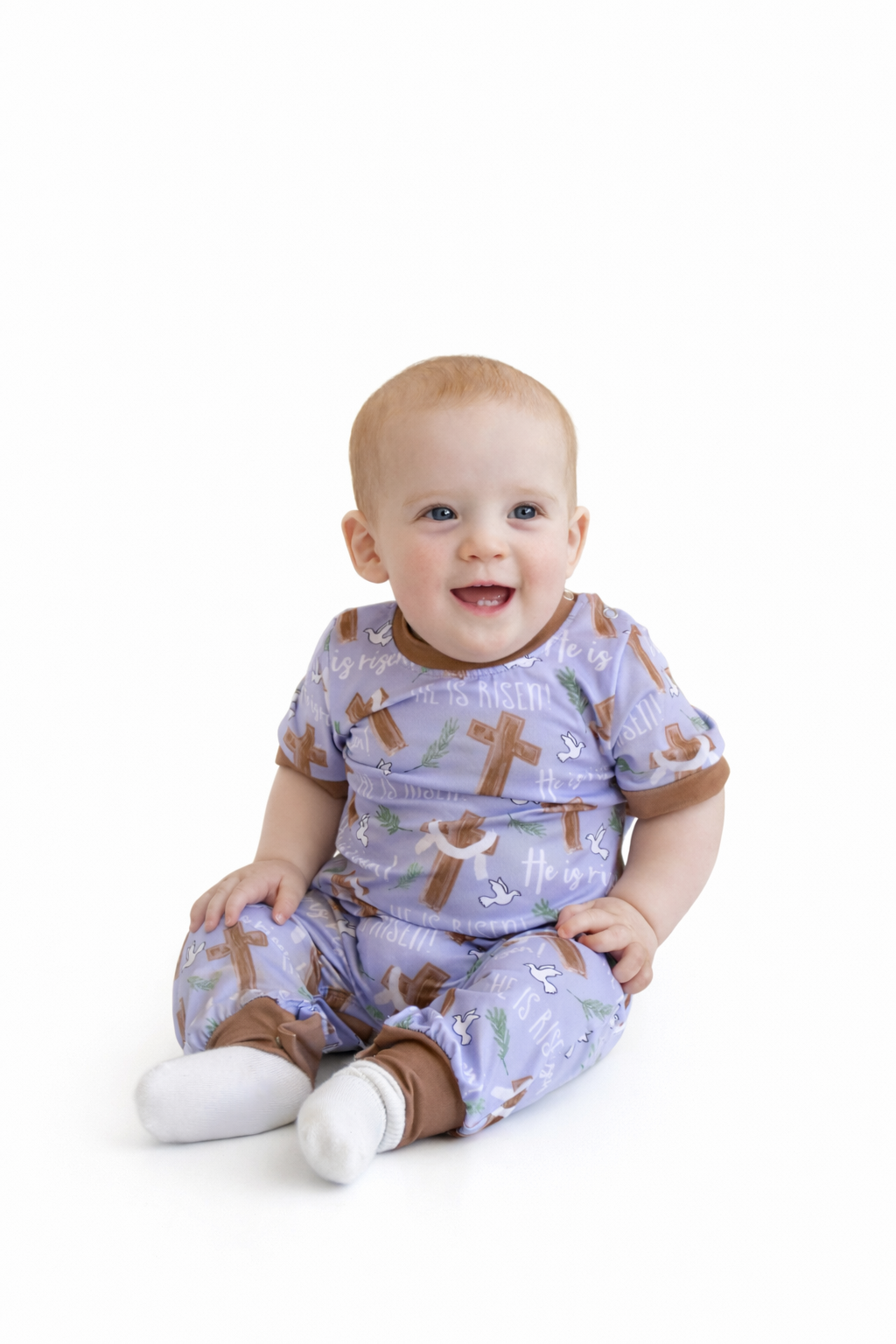 Faithful Cross Boy Romper