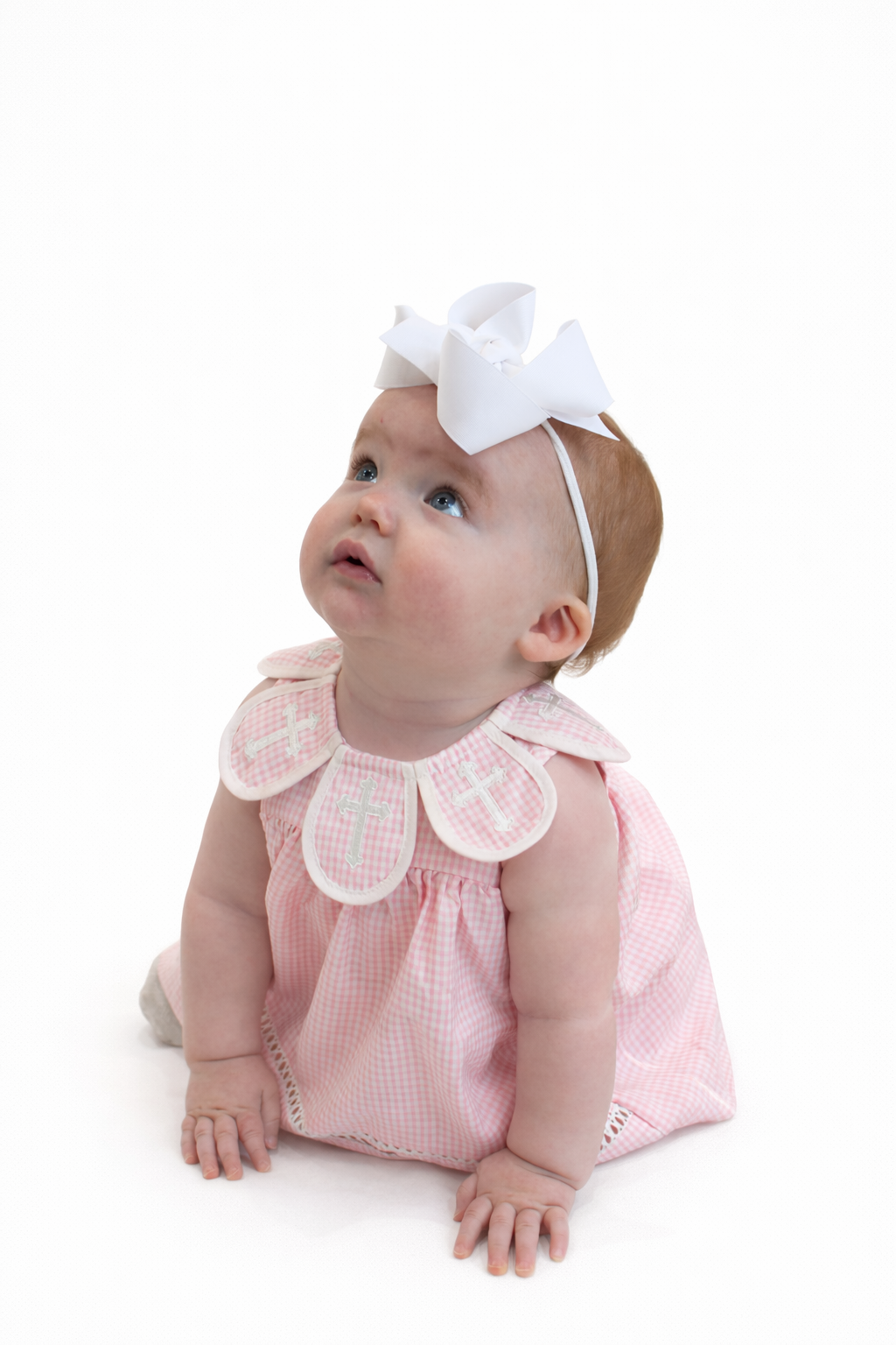 Pink Smocked Cross Girl Diaper Set