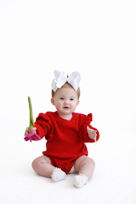 Red Sweater Romper