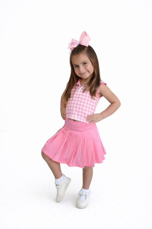 Pink Gingham Athletic Wear