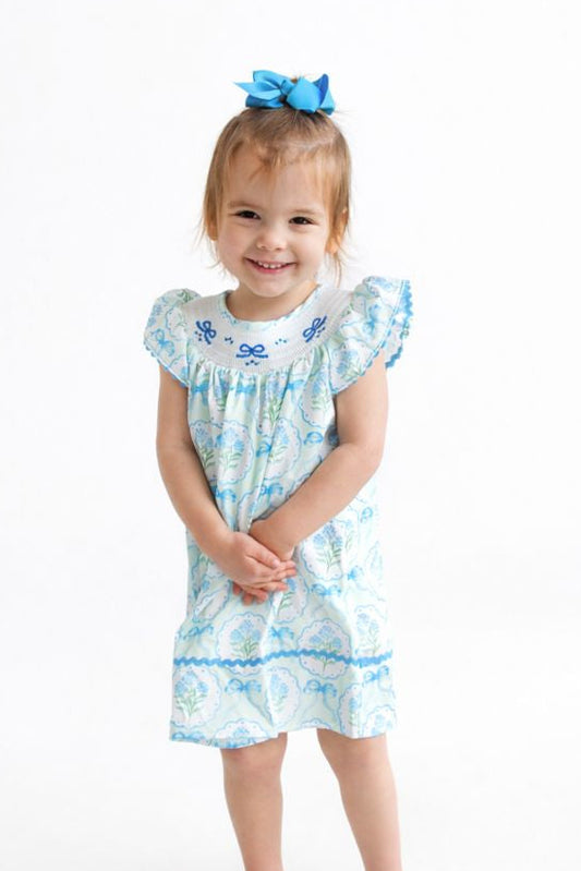 Hydrangea Smocked Girls Dress