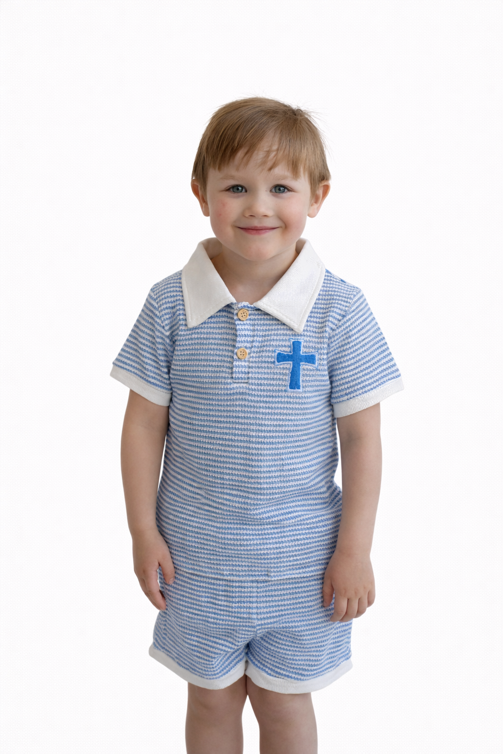 Blue Cross Ribbed Set