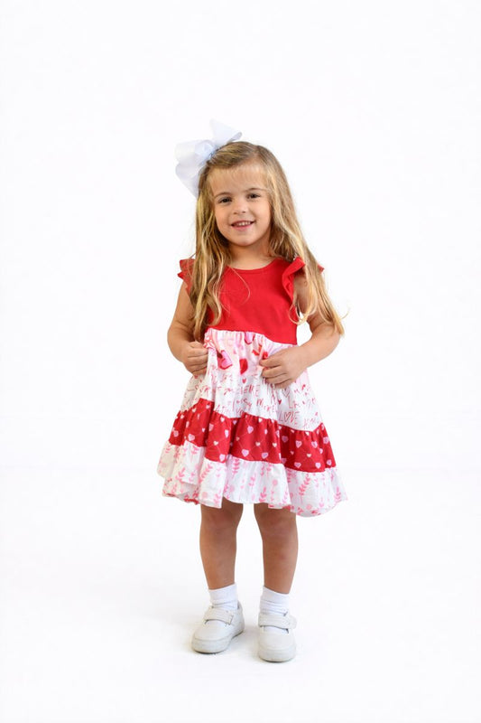 Cupid's Little Helper Tiered Twirl Dress