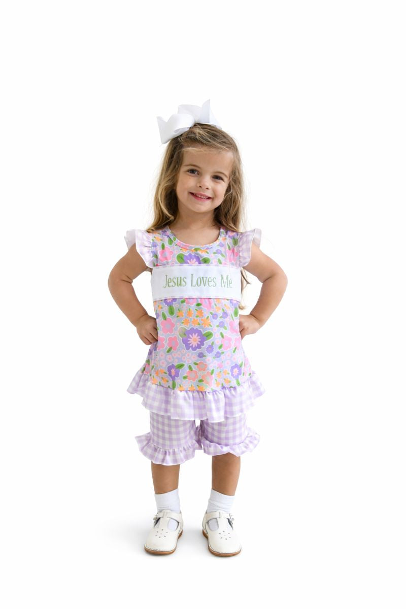 Jesus Loves Me Bloom Shorts Set