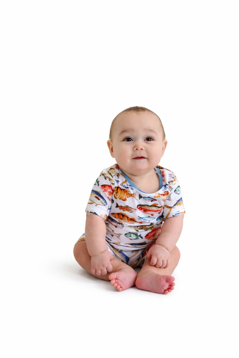 Blue Tide Bamboo Loungewear Short Set