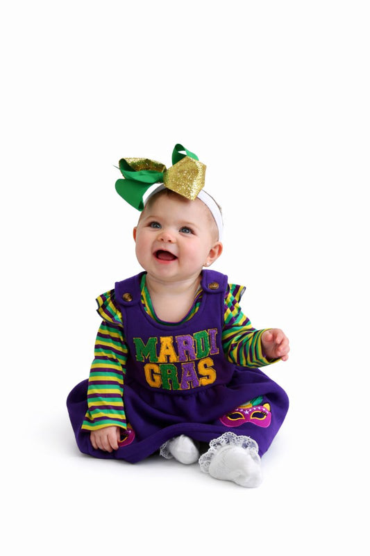 Mardi Gras Embroidered Dress Set