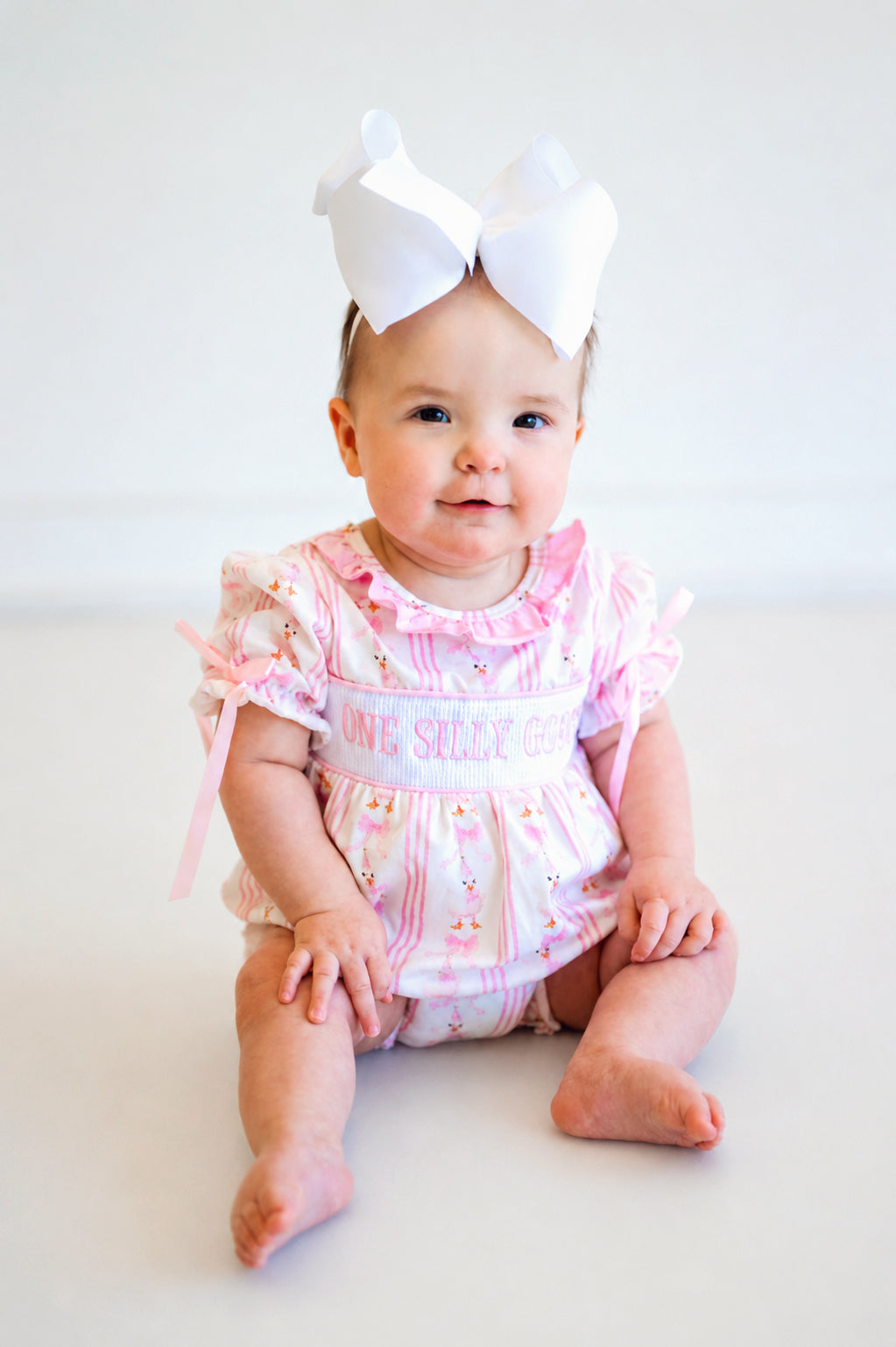 One Silly Goose Romper - Pink