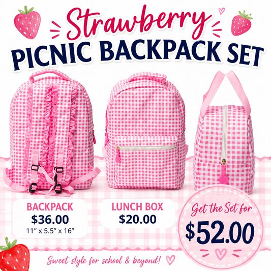 Strawberry Picnic Backpack Set