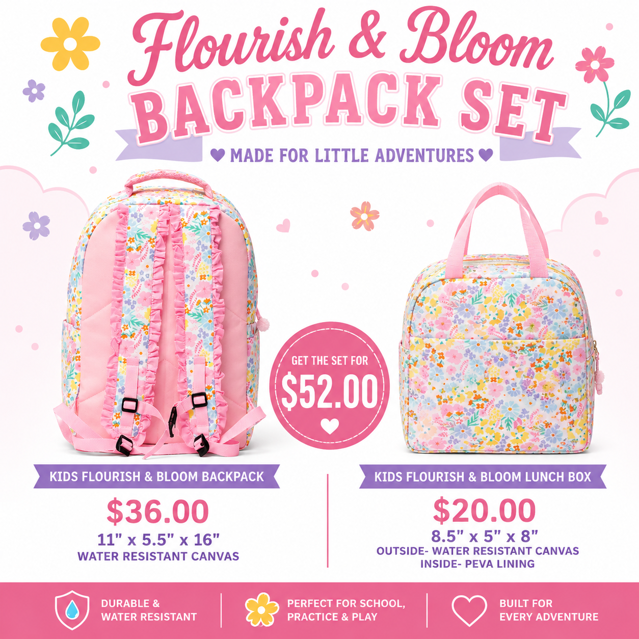 Flourish & Bloom Backpack Set