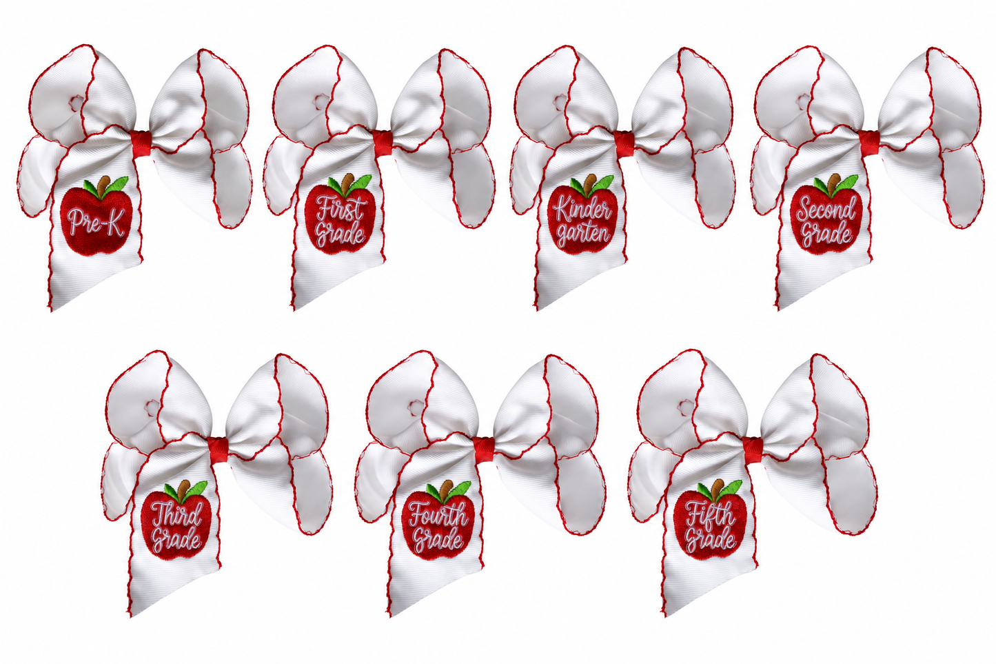 (PREORDER) 6" Grade Level Moonstitch Bows