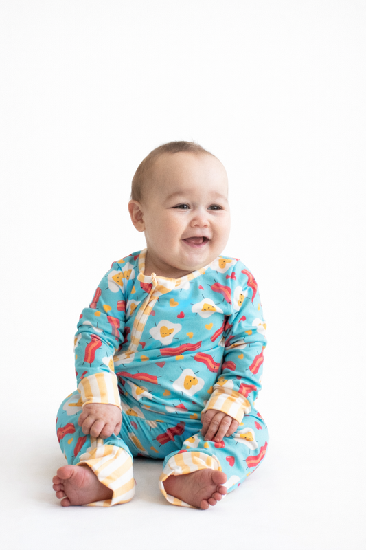 Eggs & Bacon Infant Romper by Two Can