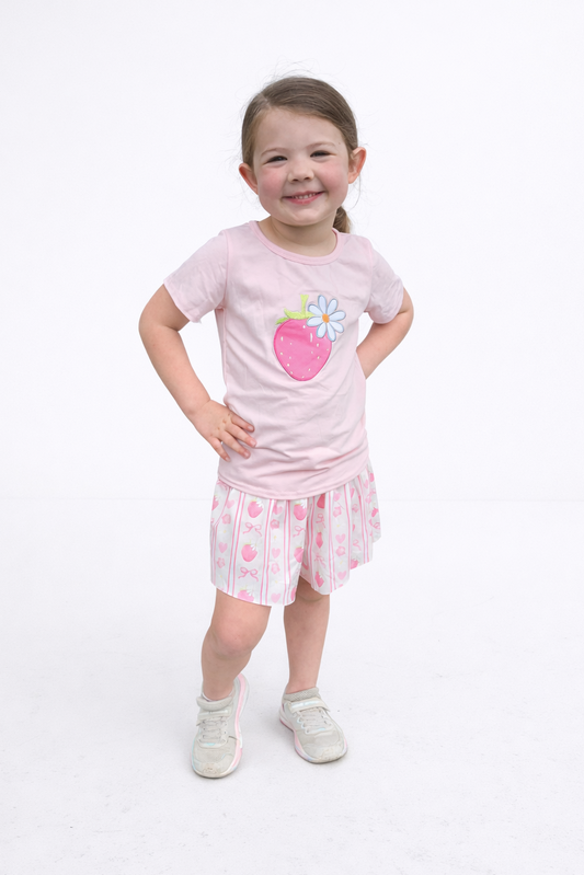 Strawberry Butterfly Short Set