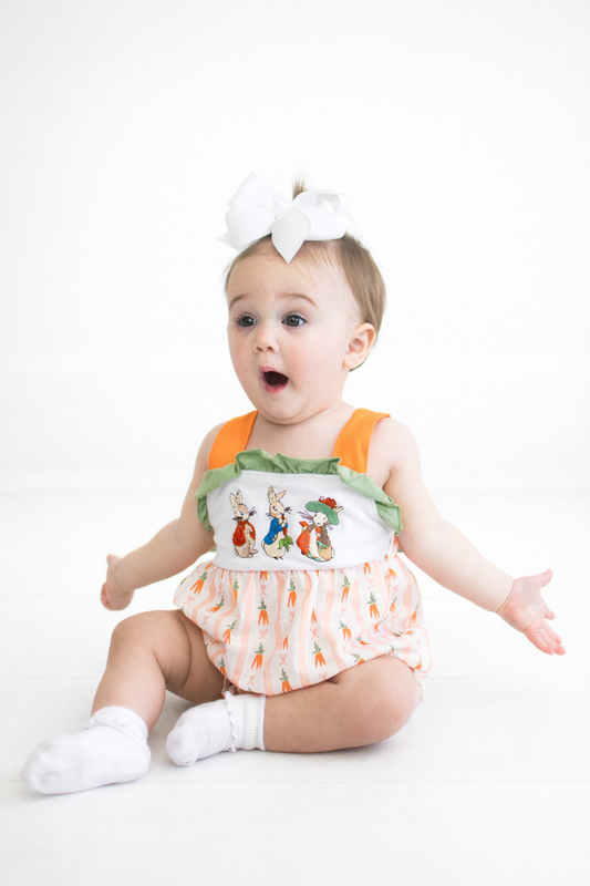 Bunny Friends Embroidery Ruffle Bubble