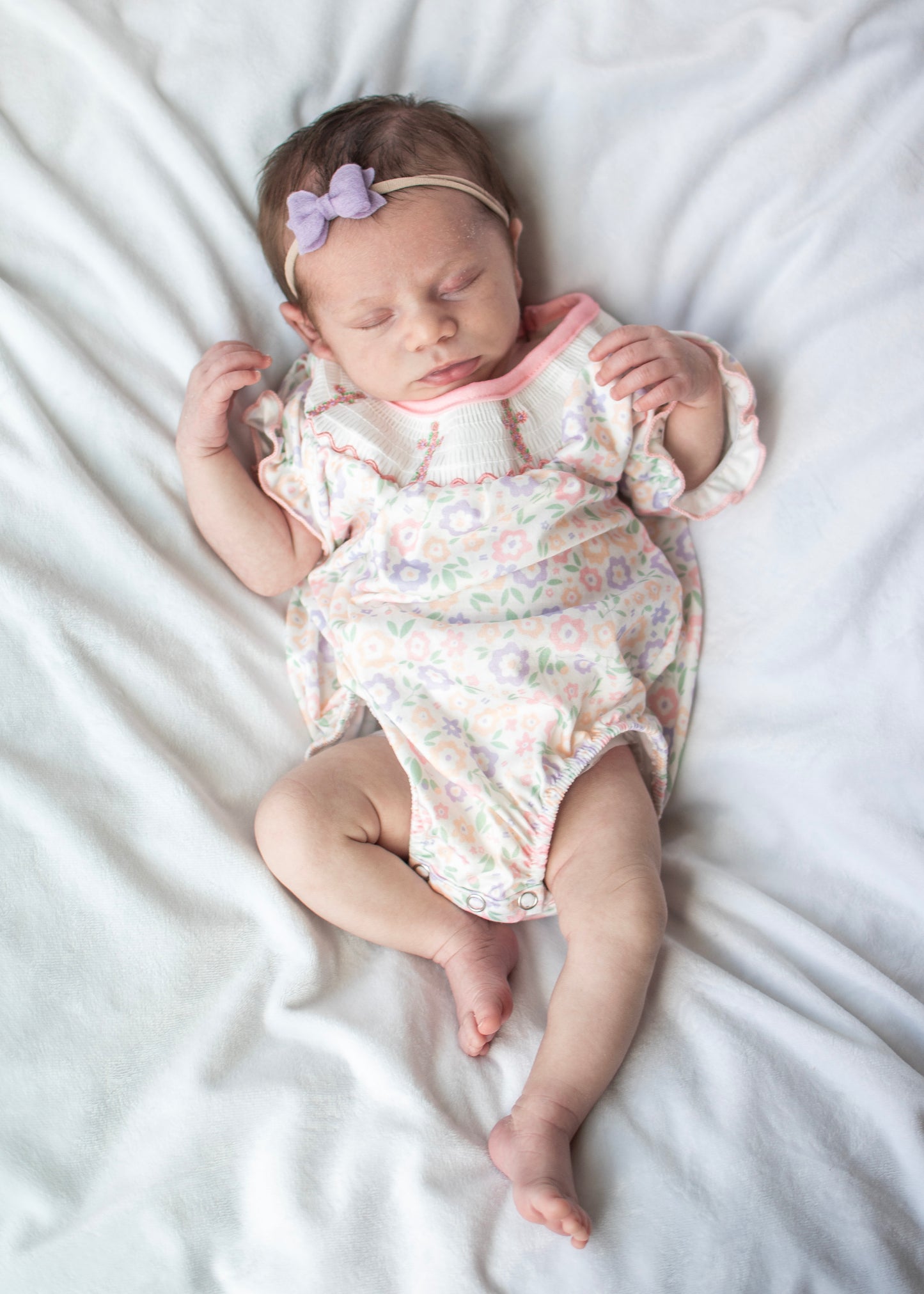 Easter Blessings Cross Embroidered Romper