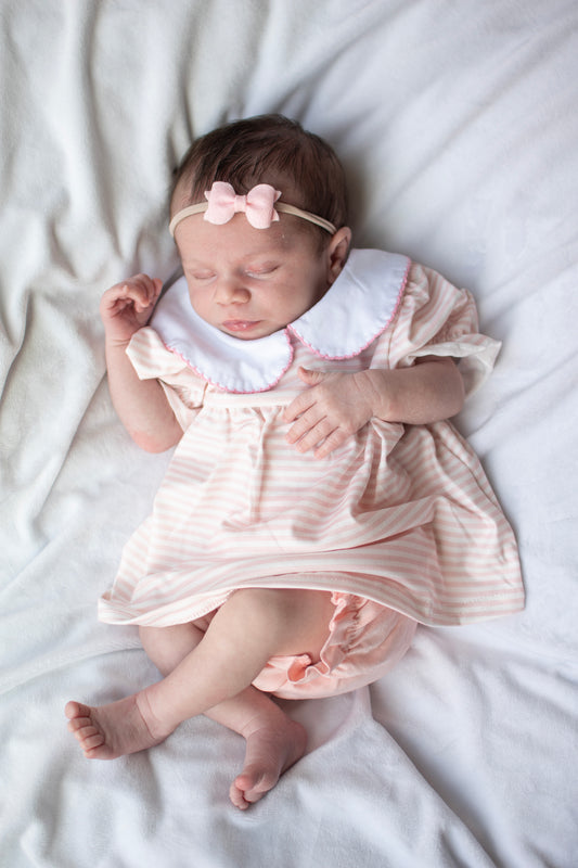Pink Stripe Girl Bloomer Set