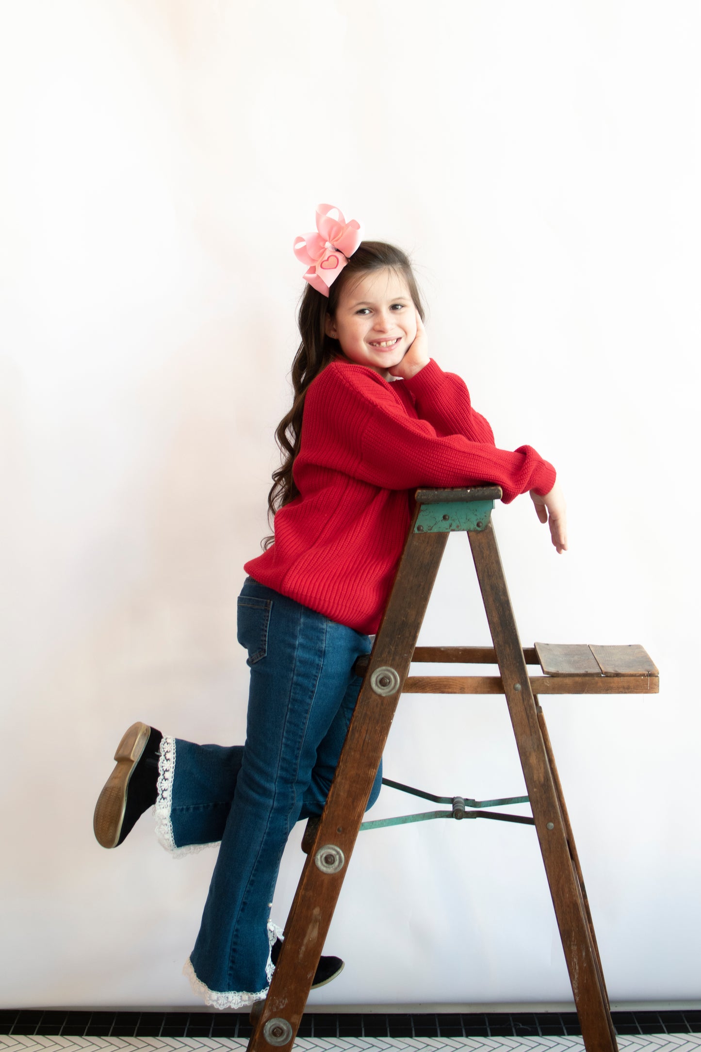 Girls Red Winter Sweater