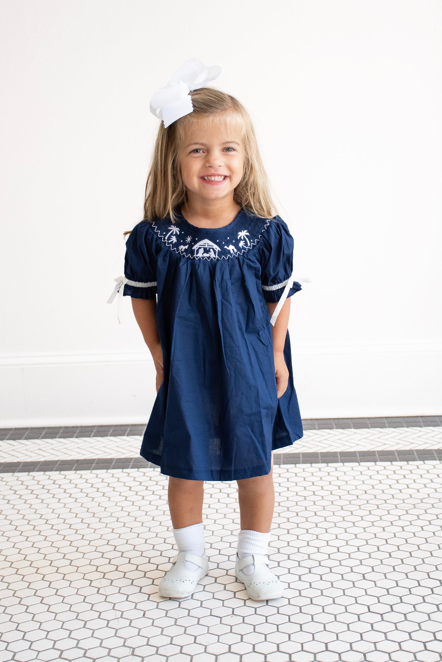 Oh Holy Night Navy Nativity Dress