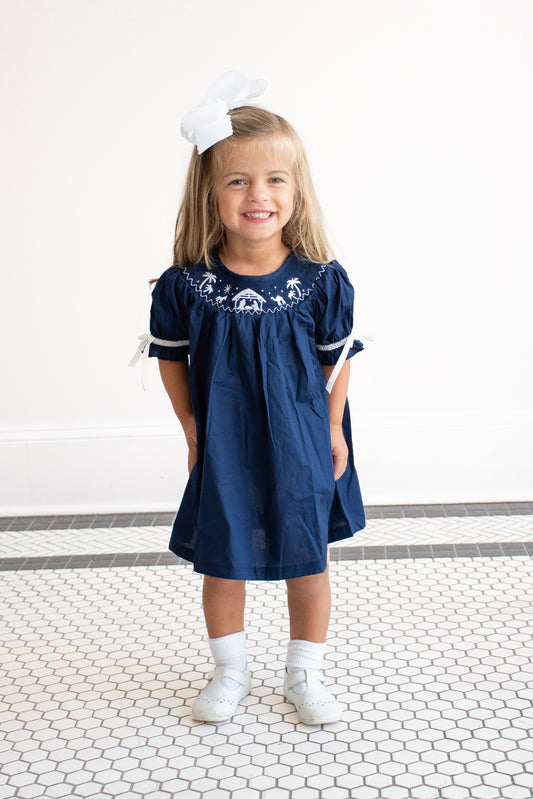 Oh Holy Night Navy Nativity Dress