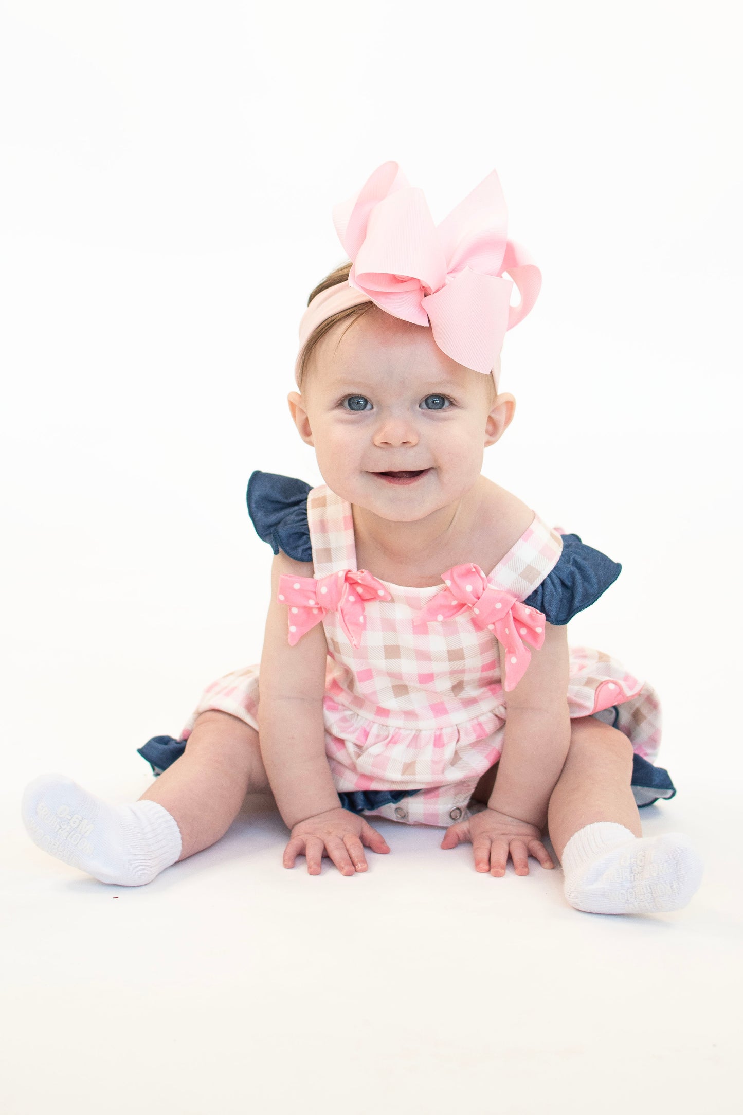 Pink Plaid Baseball Romper