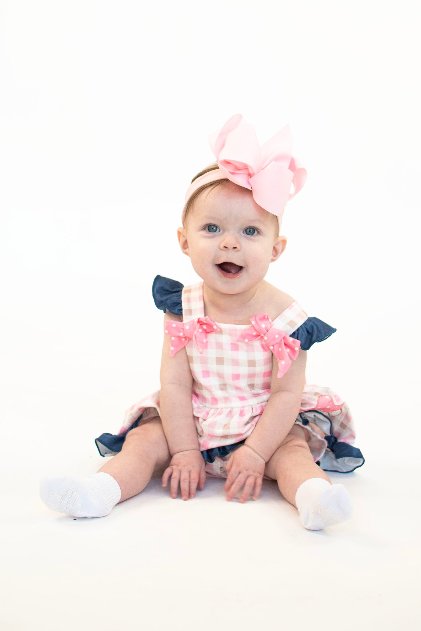 Pink Plaid Baseball Romper