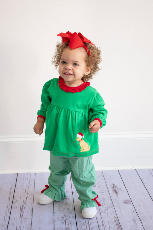 Christmas Dog Girl's Top & Pant Set