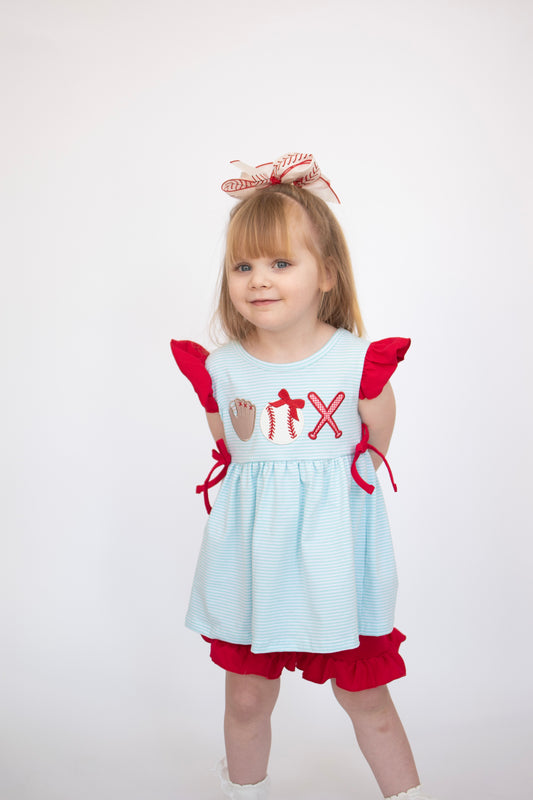 Play Ball Ruffle Short Set