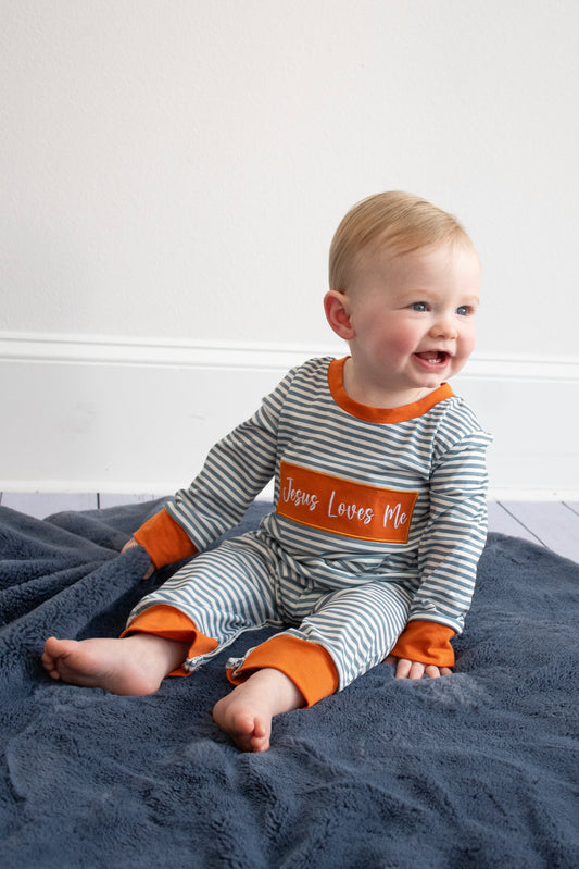 Jesus Loves Me Boy Romper