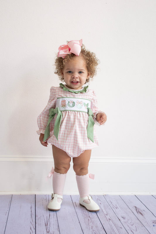 Pink Nutcracker Gingham Bubble