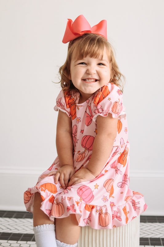 Pink Pumpkins and Bows Dress