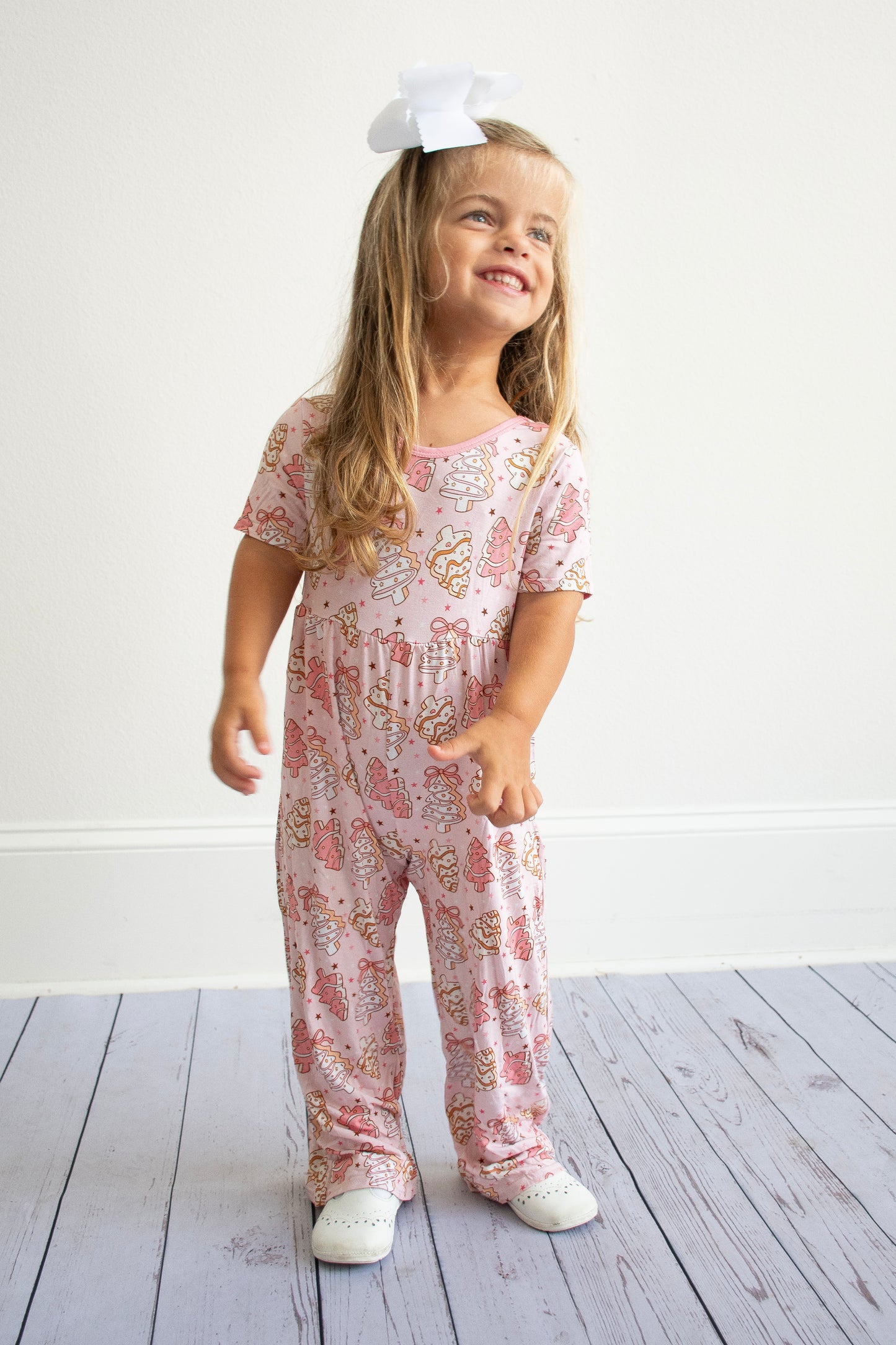 Pink Christmas Trees Bamboo Jumpsuit