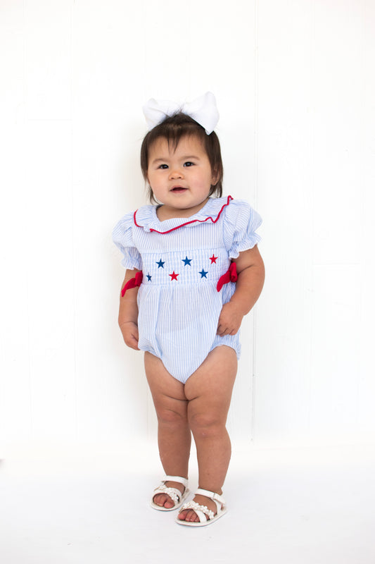 Red, White & Cute Romper