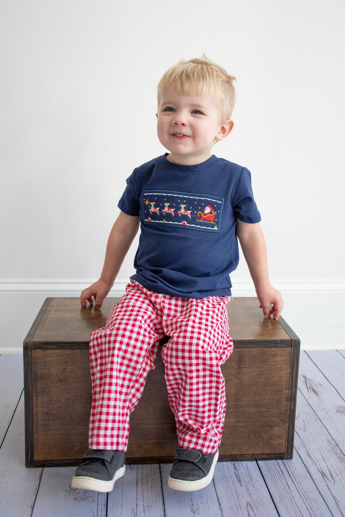 Santa's Sleigh Navy Boy Set