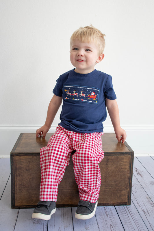 Santa's Sleigh Navy Boy Set