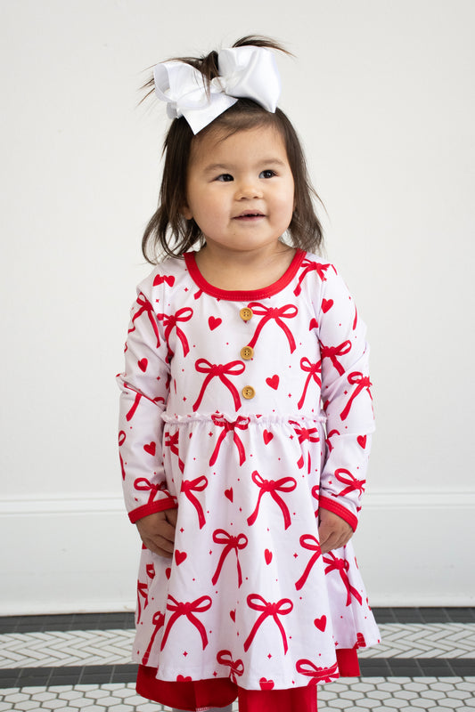 Valentine Ribbons Girls Dress