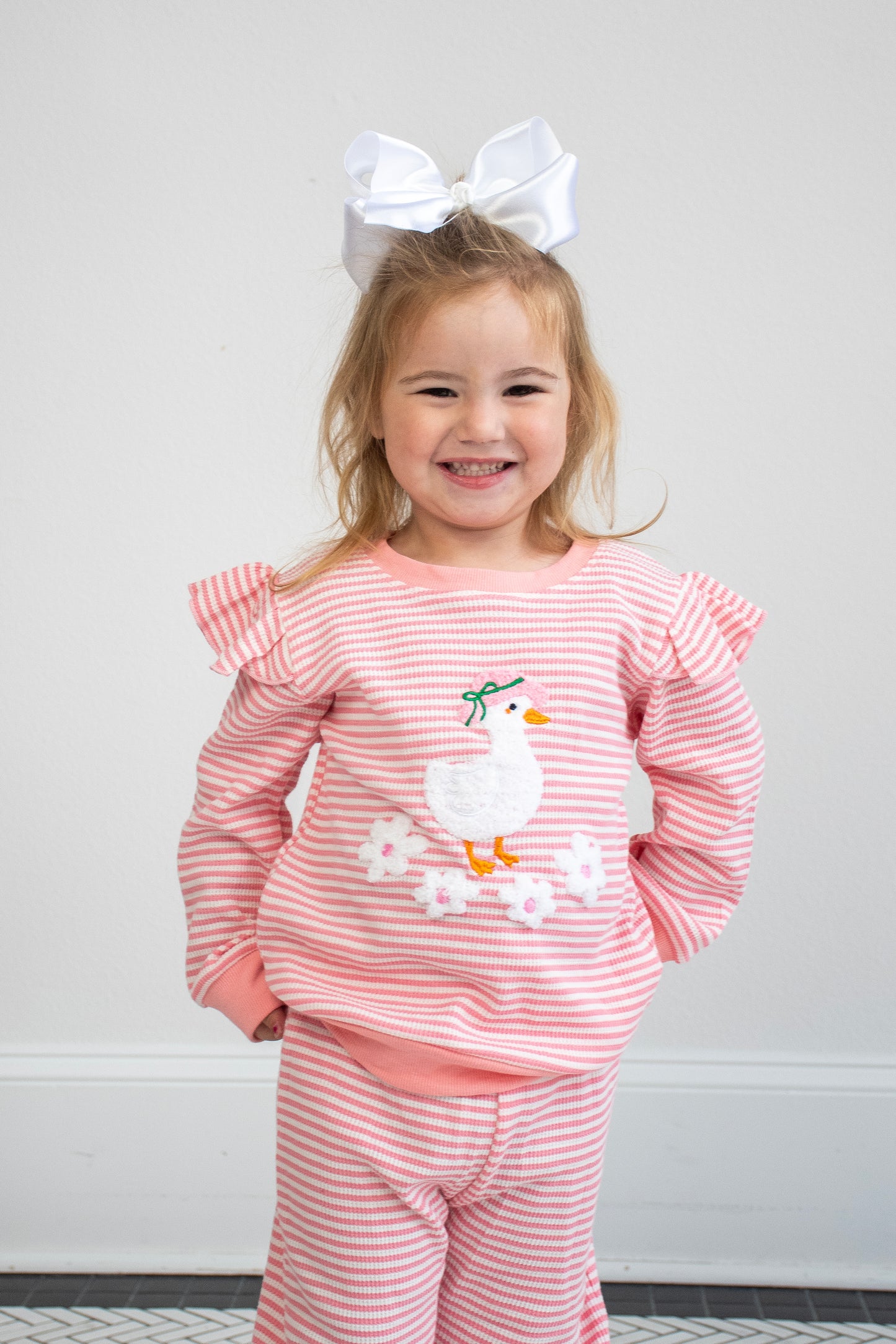 Pink Stripe Goose Jogger Set