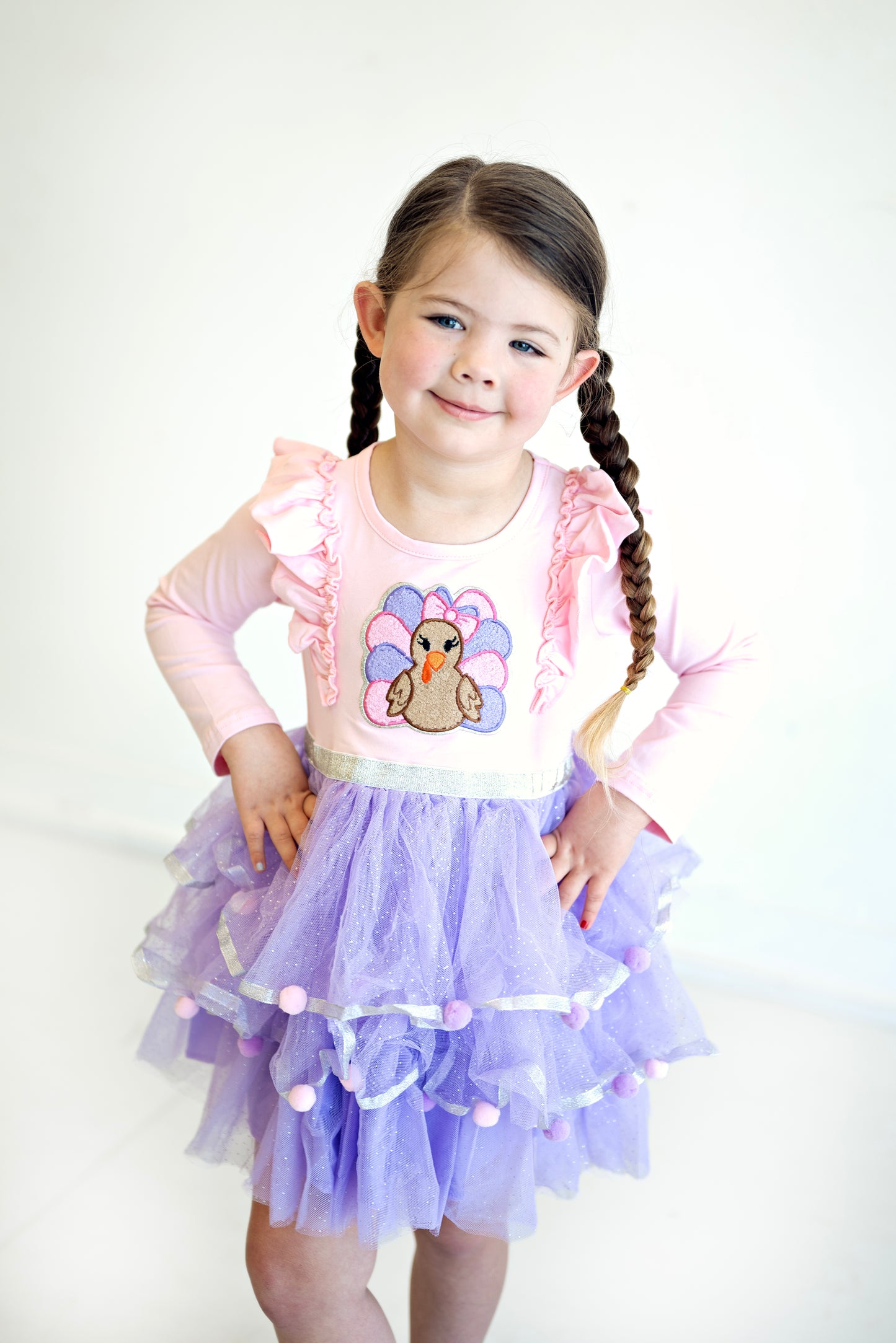 Thanksgiving Tulle Pink Purple Tutu Dress