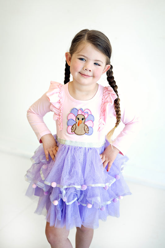 Thanksgiving Tulle Pink Purple Tutu Dress