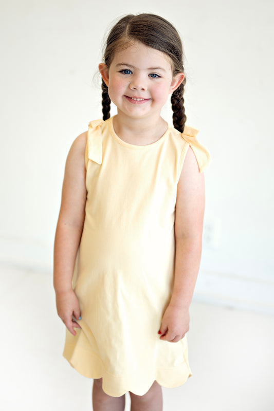 Buttercup Scalloped Bow Dress