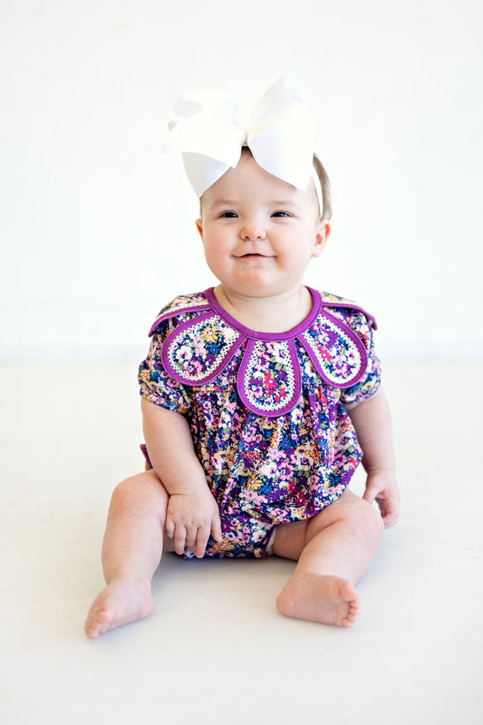 Penelope Purple Petals Romper