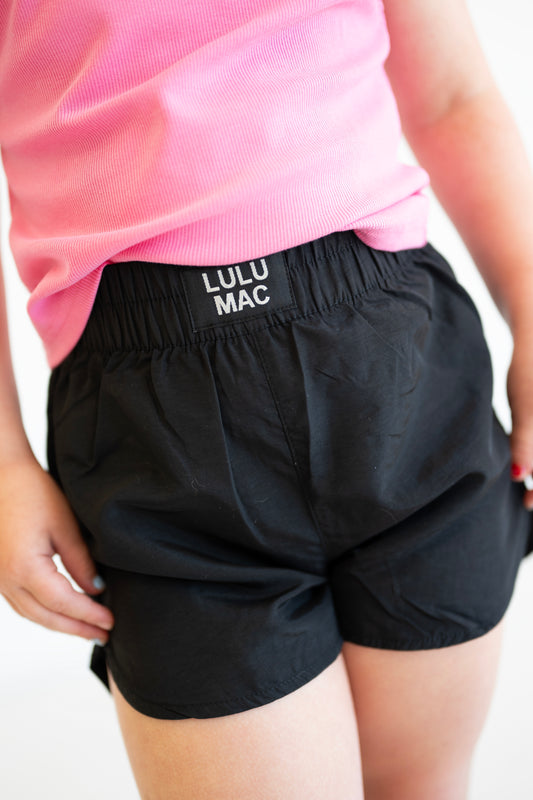 Black Toddler Solid Short