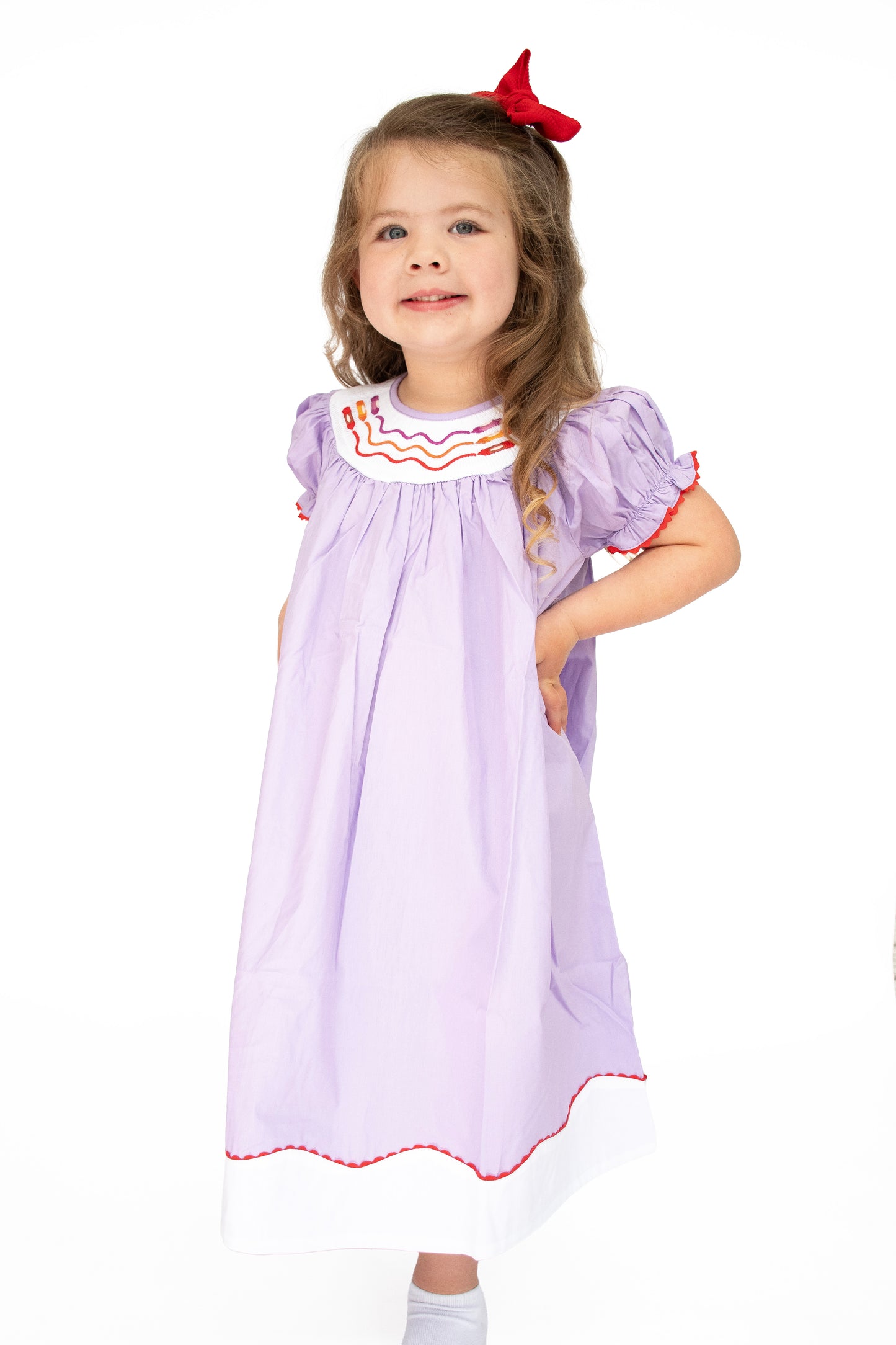 Crayons & Curls Smocked Dress