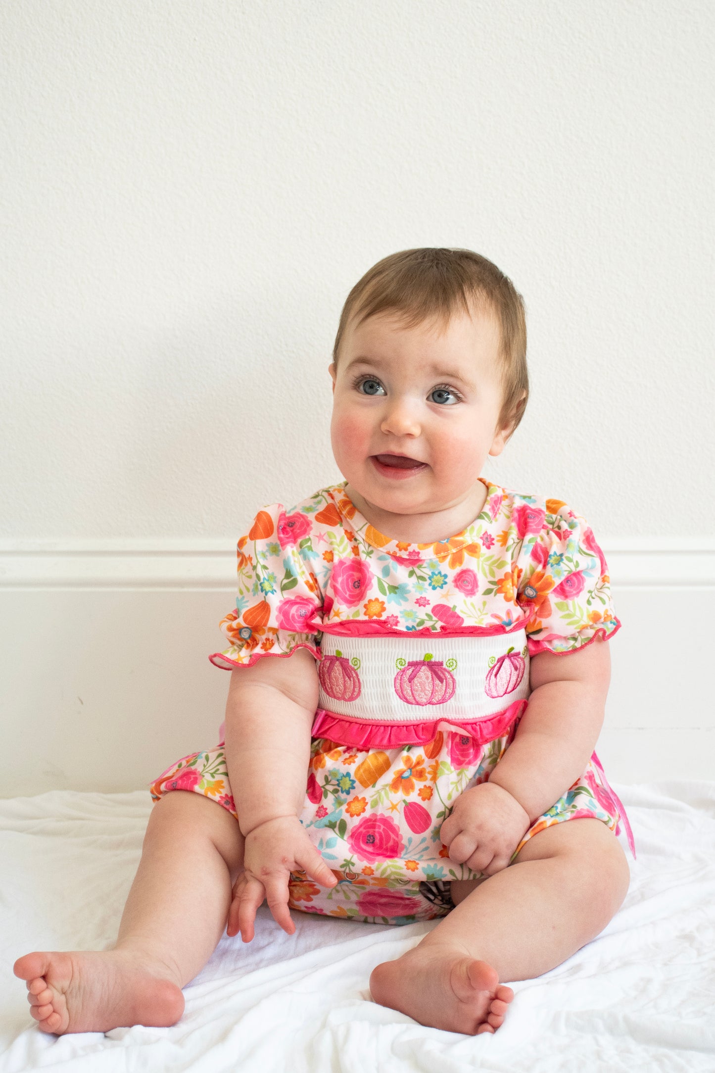 Pumpkin Petal Smock Romper