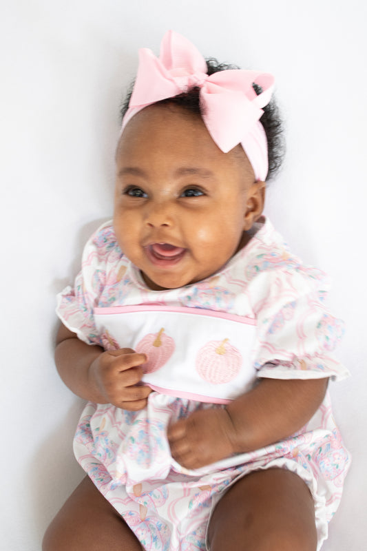 Pretty Pink Pumpkin Romper