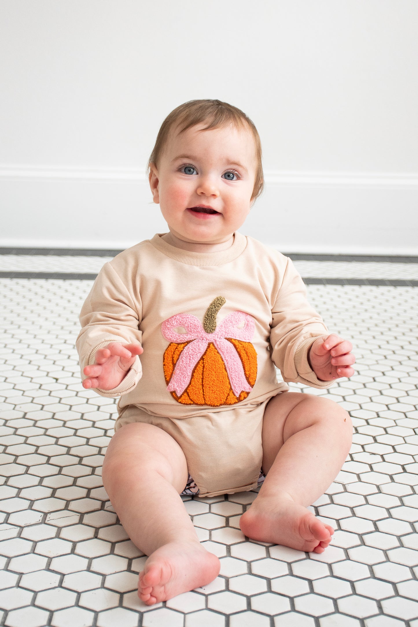 Pretty Pumpkin Bow Romper