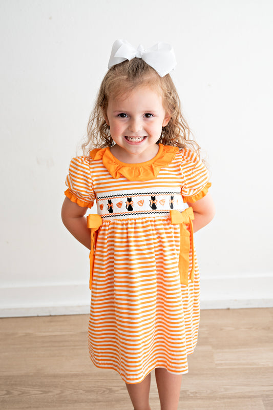 Black Cat Stripe Dress