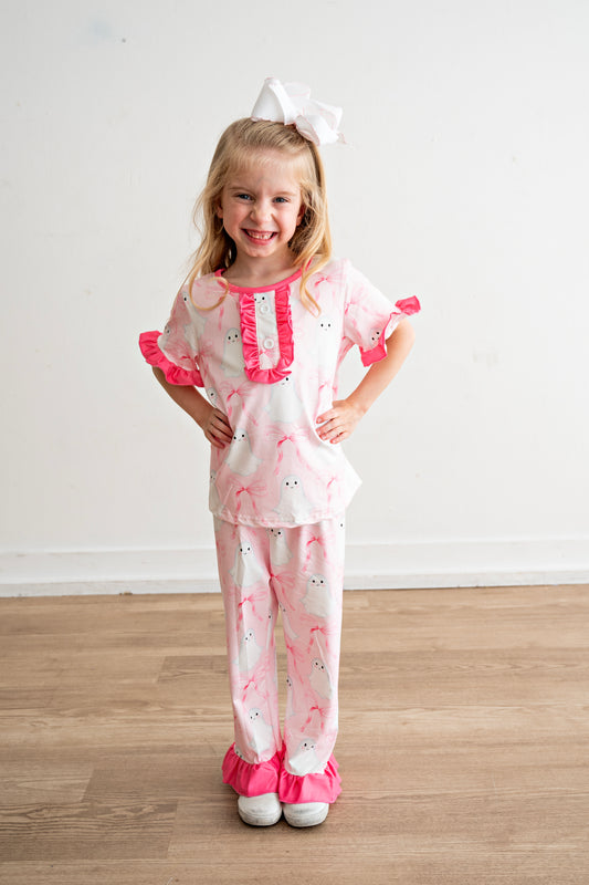 Pink Halloween Ghost Lounge Set
