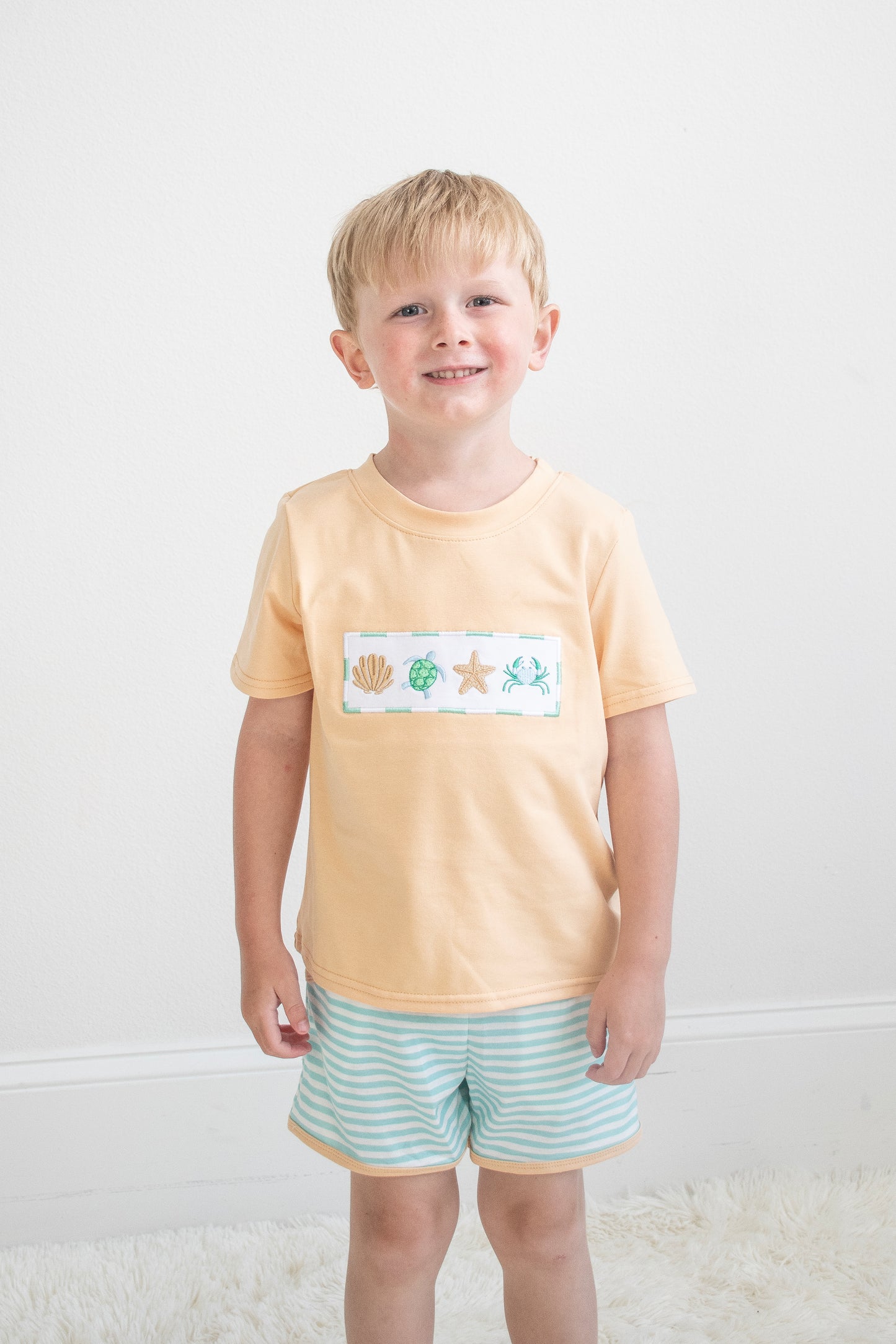 Mint Marine Boy Shorts Set