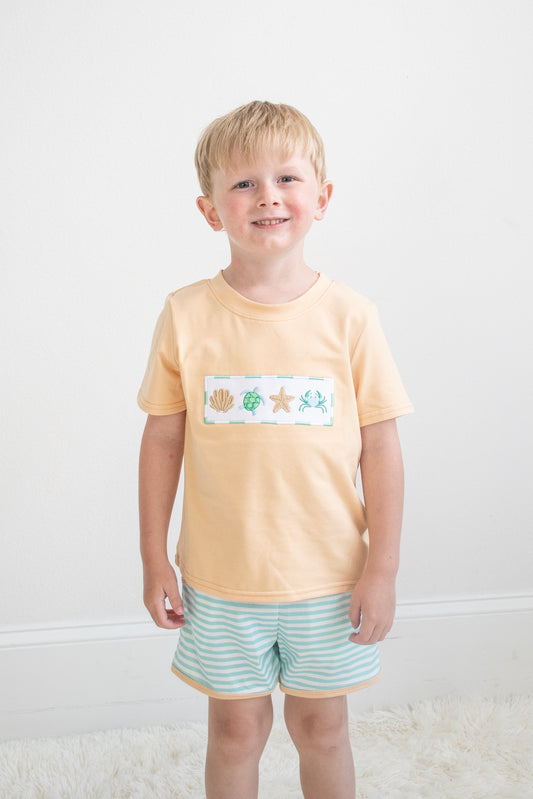 Mint Marine Boy Shorts Set